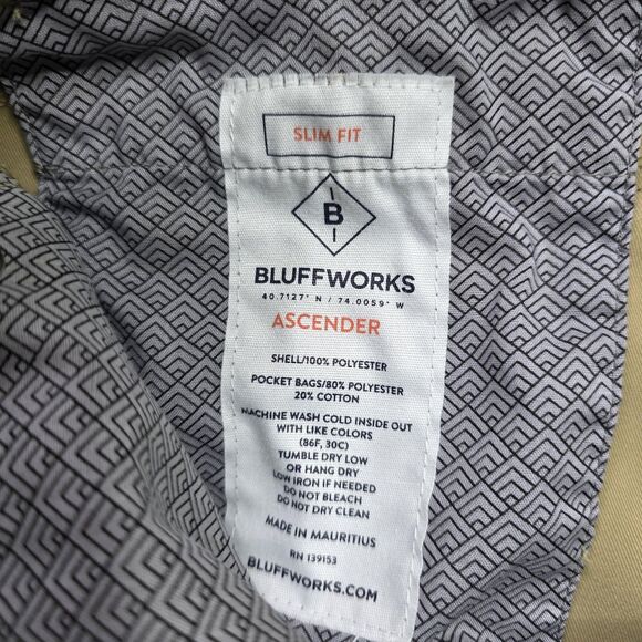 Bluffworks‎ Pants Mens 40x30 Khaki Ascender Slim Fit Travel Chino Performance - Picture 6 of 8